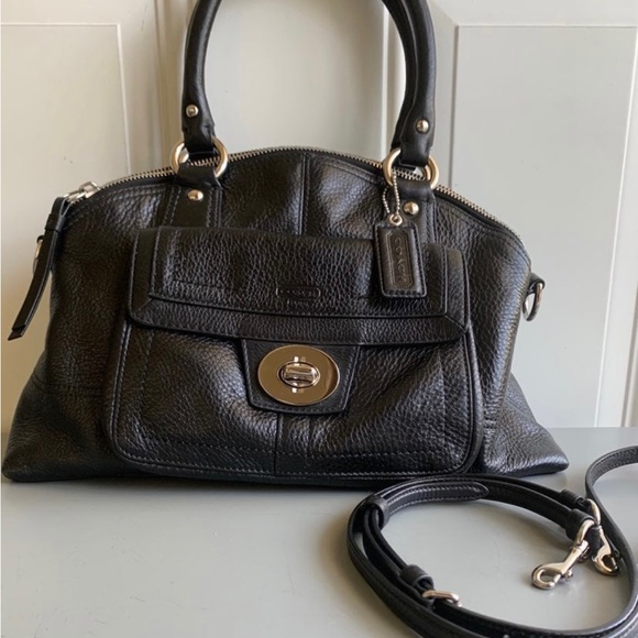 EUC Coach Vintage Leather Turnlock Tote/Crossbody Purse - Picture 4 of 8